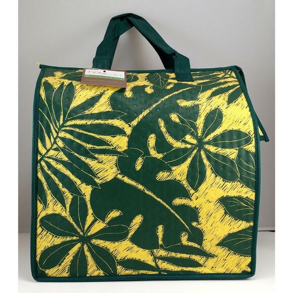 Reusable Shopping Bag / Tote / Lunch Bag / Insulated /Thermal  Tropical Paper Lg - Picture 3 of 7